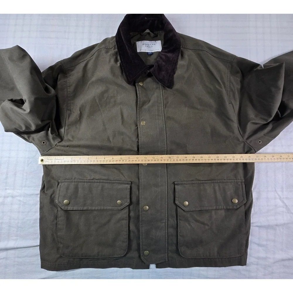 American Eagle Men's Corduroy Collar Canvas Chore Field Barn Coat Jacket XL